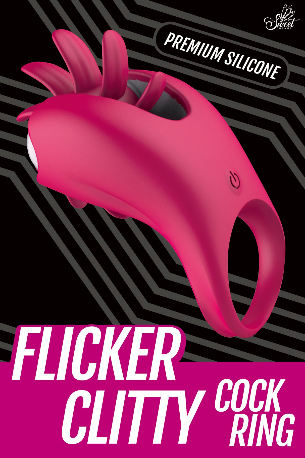 Flicker Clitty Cock Ring Vibrator, a premium silicone couples' ring designed for dual stimulation.