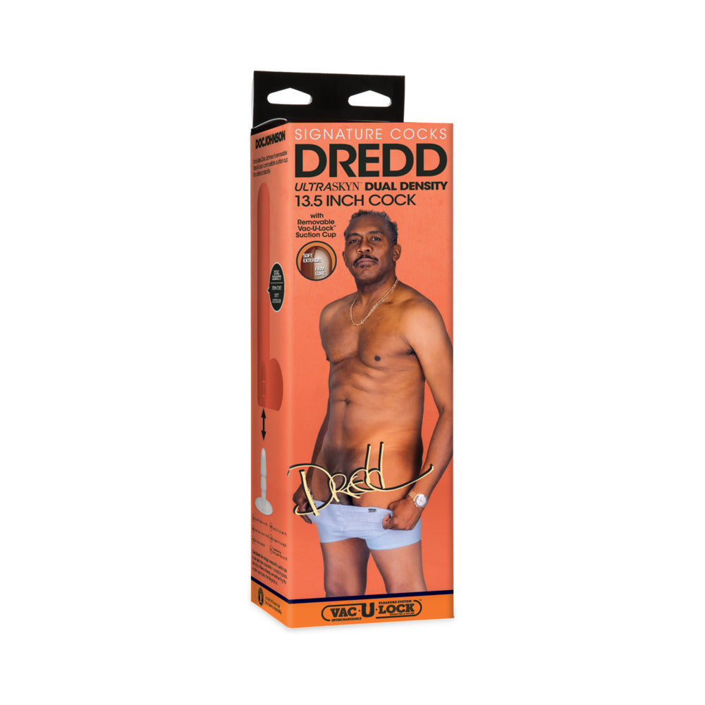 Signature Cocks Dredd ULTRASKYN Cock with Removable Vac-U-Lock Suction Cup 13.5 inches Chocolate