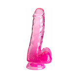 King Cock Clear with Balls 6 inches Pink