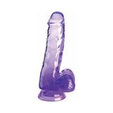 King Cock Clear with Balls 6 inches Purple