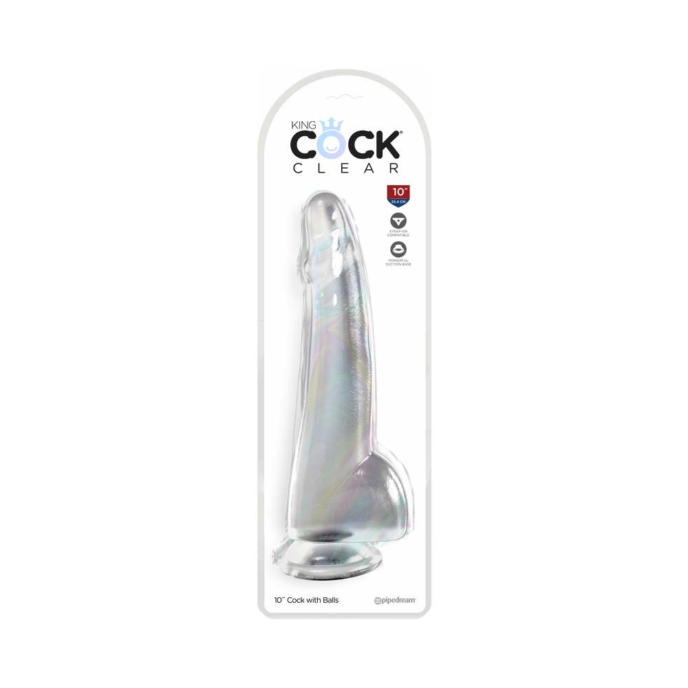 King Cock Clear with Balls 10 inches Clear