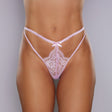 Adore Dreaming Lace Thong Pink One Size delicate floral lace thong in soft rosy pink, featuring a barely-there back.