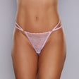 Adore Good Girl Lace and Mesh Thong Pink One Size featuring delicate lace and mesh in a soft pink hue.