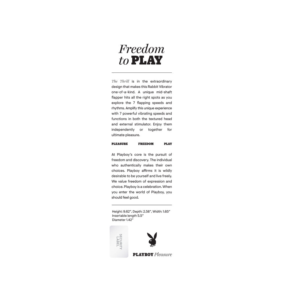Playboy The Thrill Rechargeable Silicone Dual Stim Vibrator with Flapper Acai