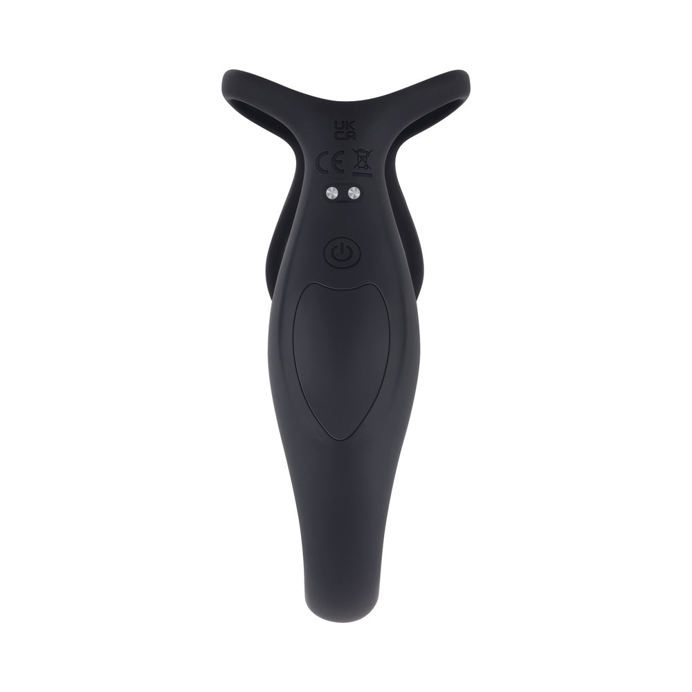 Gender X The Wrangler Rechargeable Silicone Vibrating C-ring with Remote Black