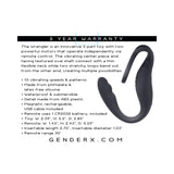 Gender X The Wrangler Rechargeable Silicone Vibrating C-ring with Remote Black