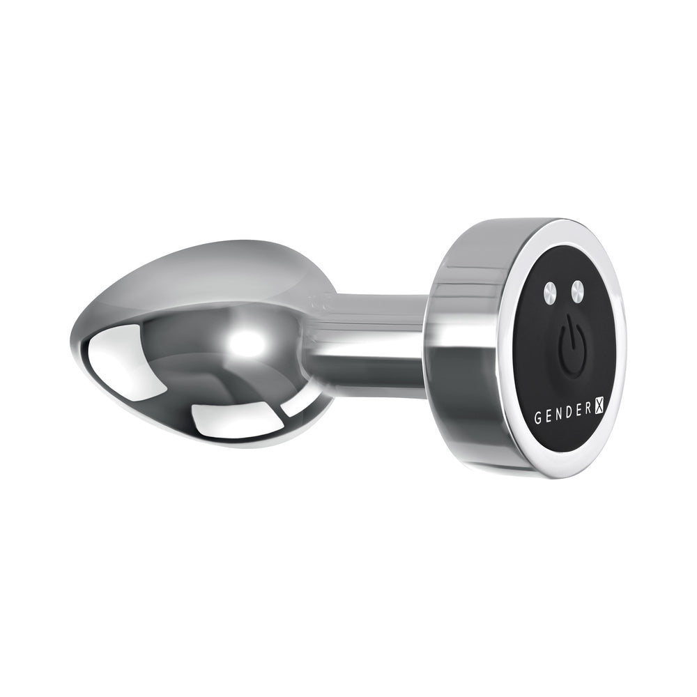 Gender X Rockin' Metal Plug Mini Rechargeable Vibrating Anal Plug Aluminum Silver