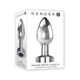 Gender X Rockin' Metal Plug XL Rechargeable Vibrating Anal Plug Aluminum Silver