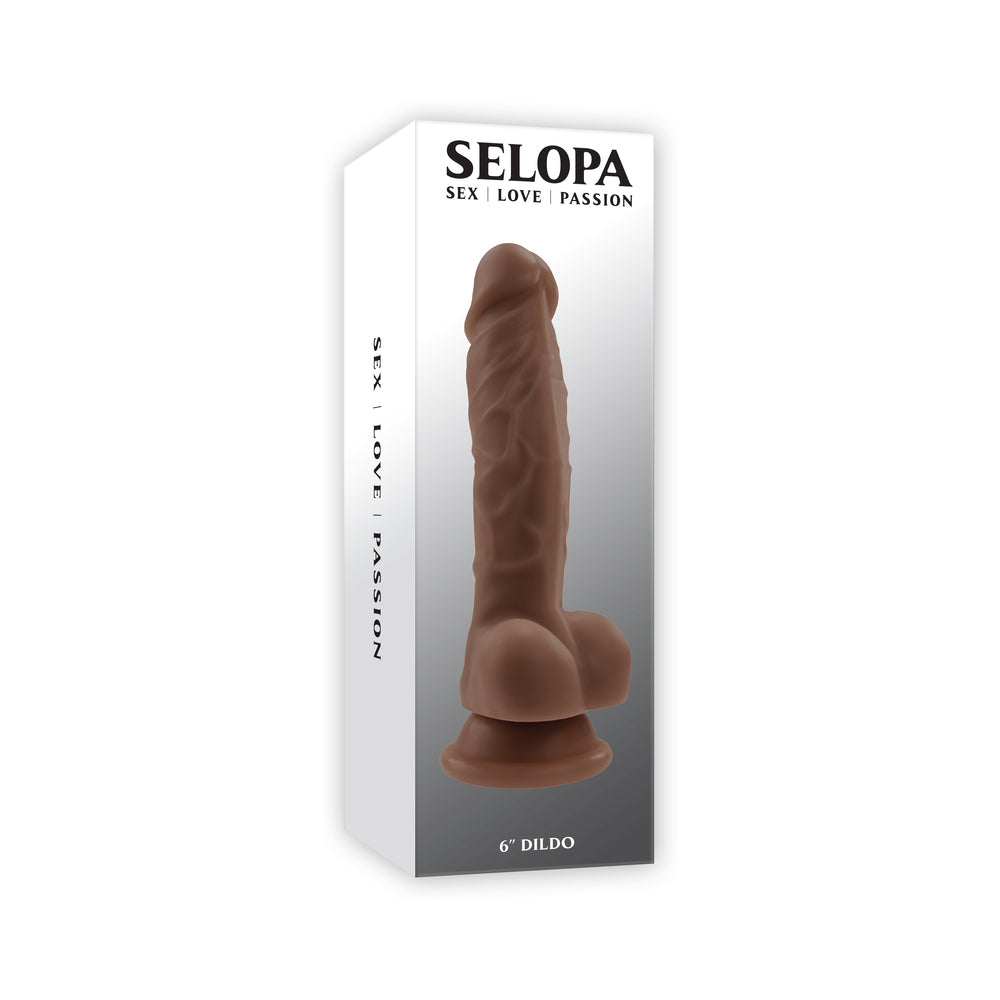 Selopa Non-Vibrating Dildo 6 inches Dark