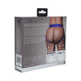 Ouch! Vibrating Strap-on Panty Harness with Open Royal Blue Black XL/XXL