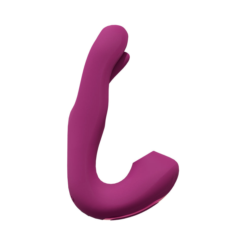 VIVE YUNA Rechargeable Dual Motor Airwave Vibrator with G-Spot Flapping Stimulator Pink
