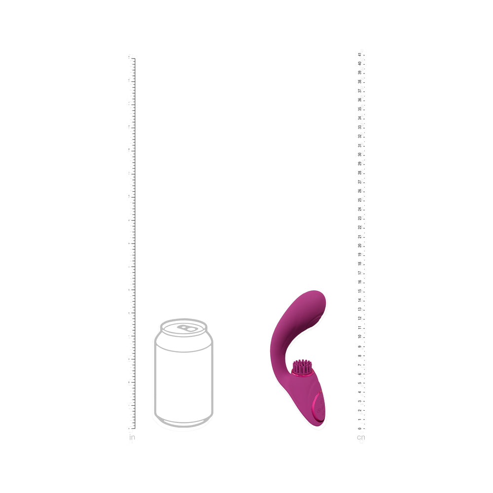 VIVE GEN Rechargeable Triple Motor G-Spot Vibrator with Pulse Wave and Vibrating Bristles Pink