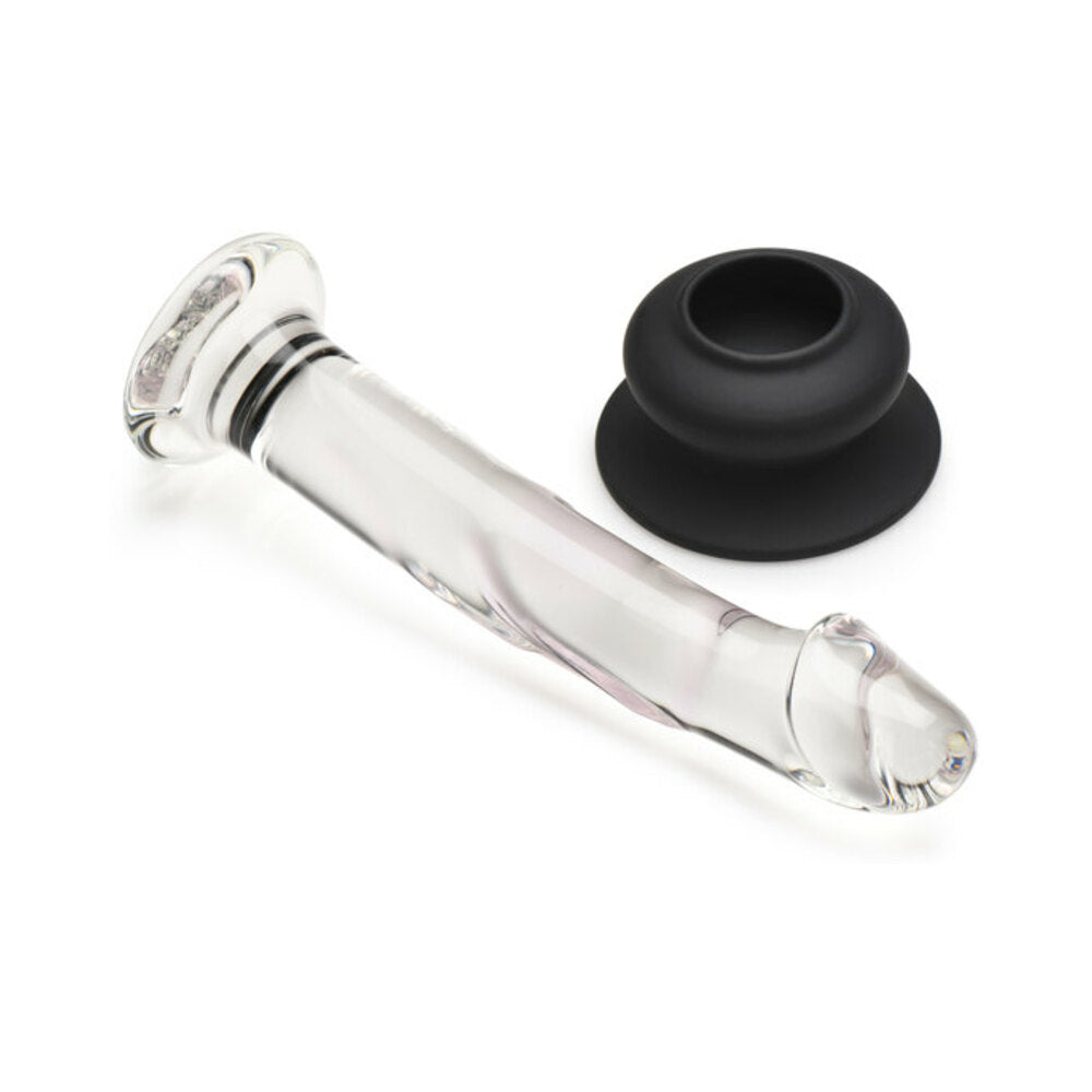 Pleasure Crystals 7 inches Glass Dildo with Silicone Base