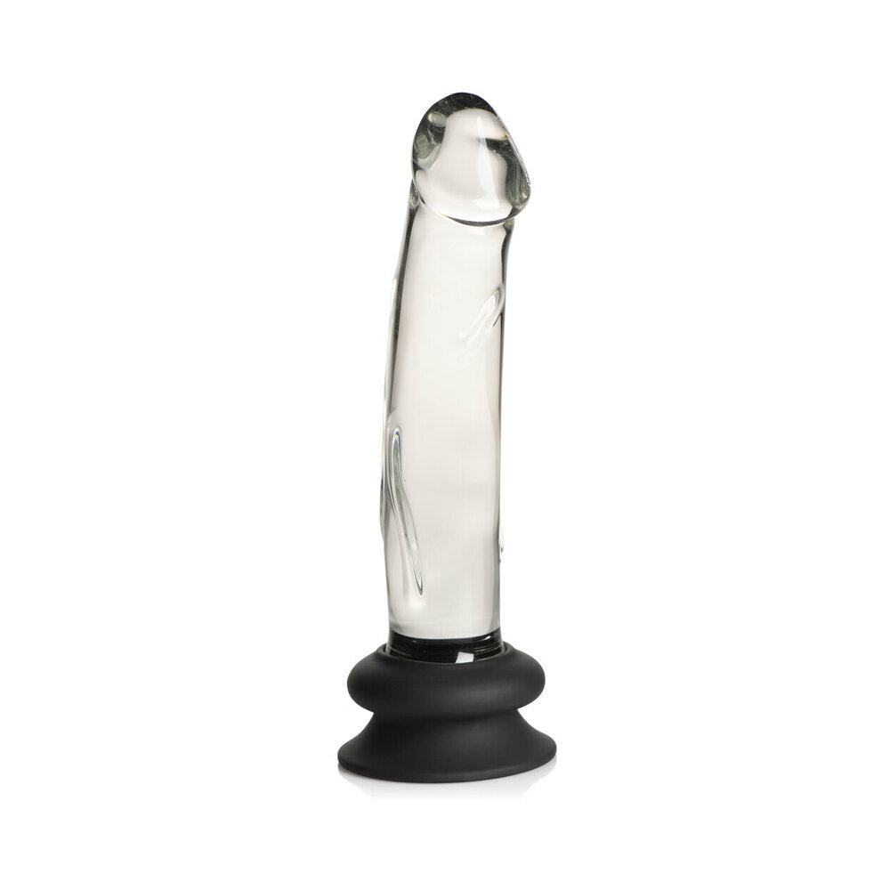 Pleasure Crystals 7.6 inches Glass Dildo with Silicone Base