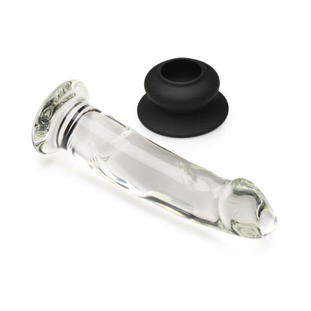 Pleasure Crystals 7.6 inches Glass Dildo with Silicone Base