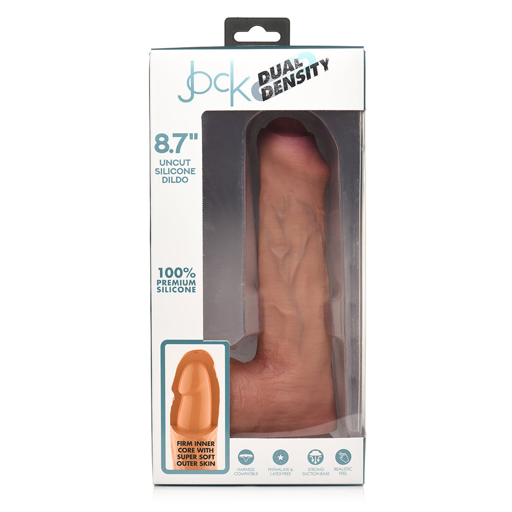 Jock Uncut 8.7 inches Dual Density Silicone Dildo with Balls Light