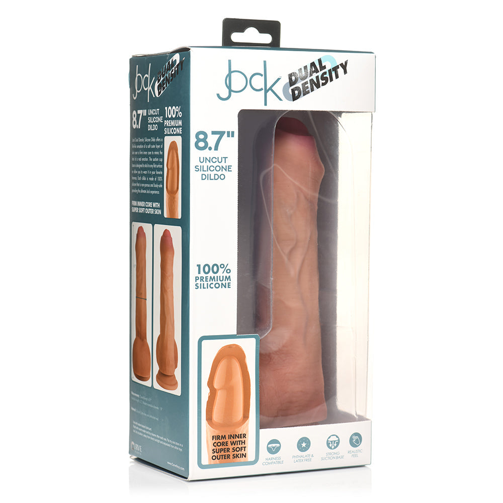 Jock Uncut 8.7 inches Dual Density Silicone Dildo with Balls Light