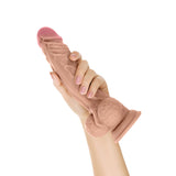 Shaft Model A: 10.5 inch Dual Density Silicone Dildo with Balls Pine