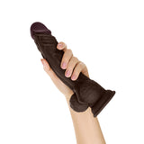 Shaft Model A: 10.5 inch Dual Density Silicone Dildo with Balls Mahogany