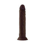 Shaft Model J: 9.5 inch Dual Density Silicone Dildo Mahogany