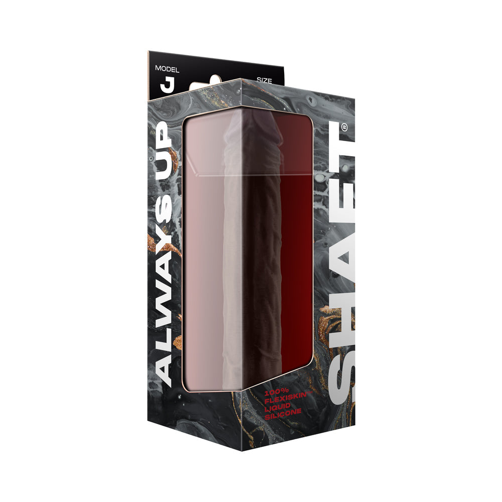 Shaft Model J: 9.5 inch Dual Density Silicone Dildo Mahogany