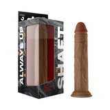 Shaft Model J: 9.5 inch Dual Density Silicone Dildo Oak
