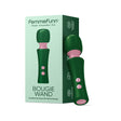 Femmefunn Bougie Wand Mini Massager Green, a stylish aluminum mini wand vibrator with powerful features.
