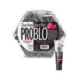 Pro Blo Strawberry Oral Pleasure Gel 65-Piece Fishbowl Display with assorted 10 ml tubes and strawberry flavor.