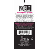 Pro Blo Strawberry Oral Pleasure Gel 65-Piece Fishbowl Display packaging showing ingredients and usage instructions.