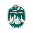 Twisted Wares Camp Morning Wood Sticker