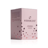 HighOnLove Sensual Bath Salts packaging showcasing luxurious bath treatment in a stylish box.