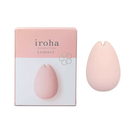 Tenga iroha SAKURA Massager packaging and product in soft pink design for self-care.