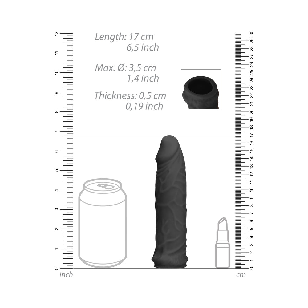 RealRock Skin 6 inches Penis Extender Sleeve Black