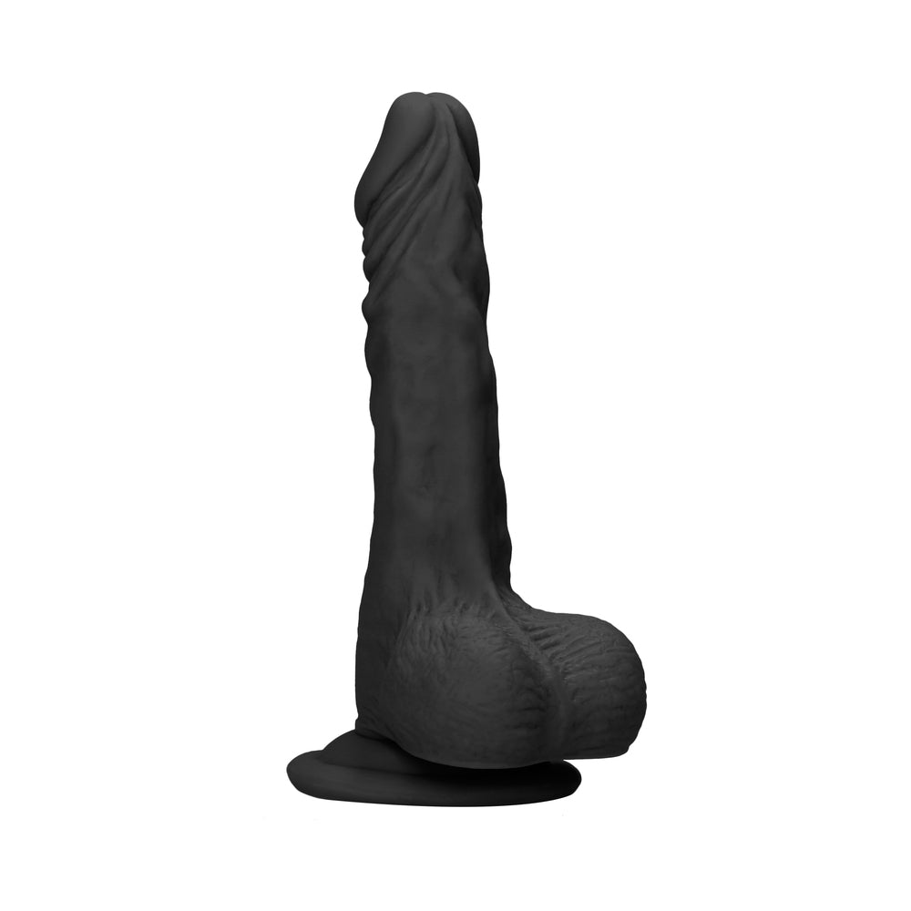 RealRock Skin 10 inches Dildo with Balls Black