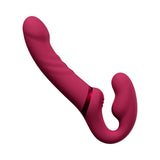 Lovense Lapis Rechargeable Silicone App Control Dual End Strapless Strap-On - Magenta