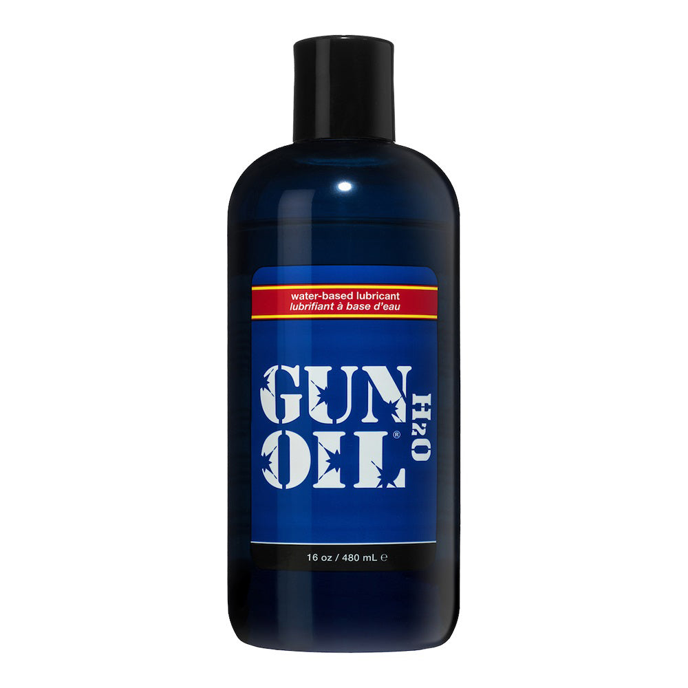 Gun Oil H2o Water-based Lubricant 16 Oz bottle showcasing its sleek design and water-based formula.