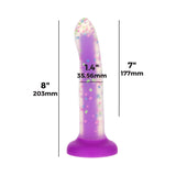 Addiction Rave 8 inches Bendable Glow-in-the-Dark Silicone Dildo Purple Confetti