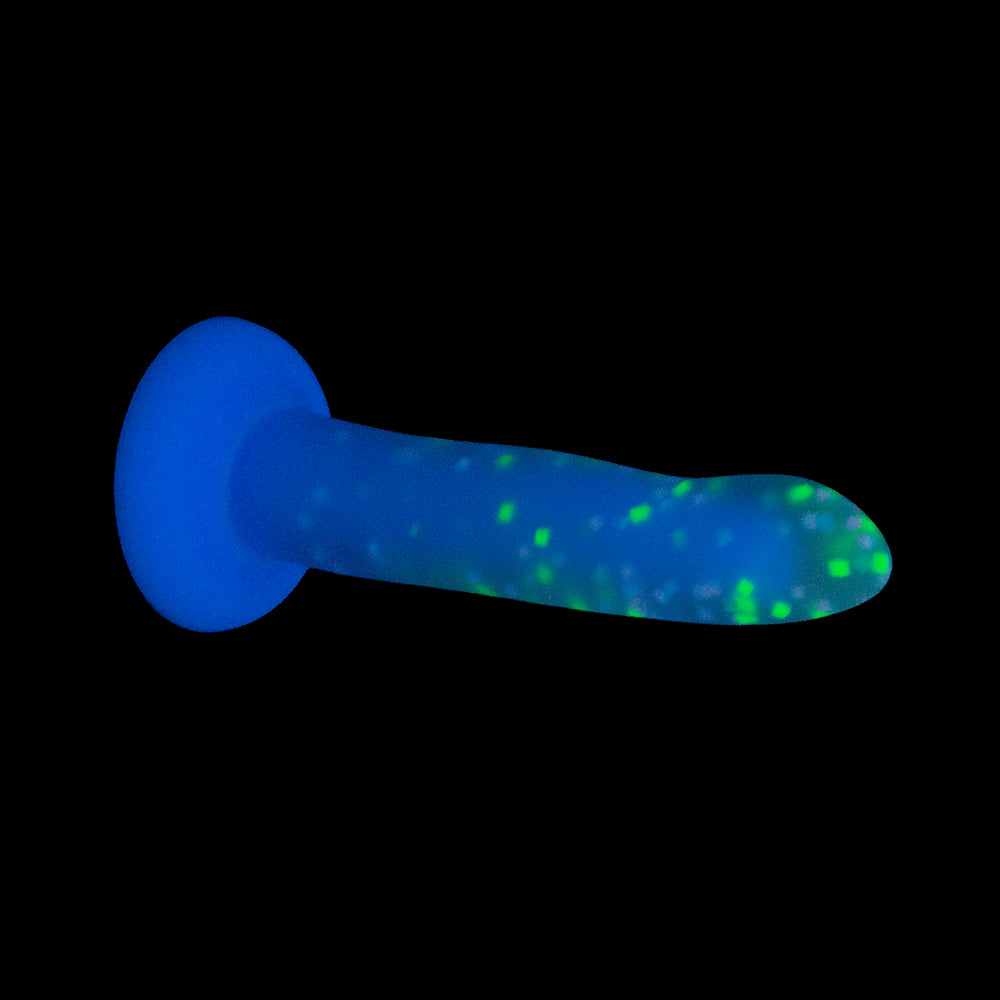 Addiction Rave 8 inches Bendable Glow-in-the-Dark Silicone Dildo Purple Confetti