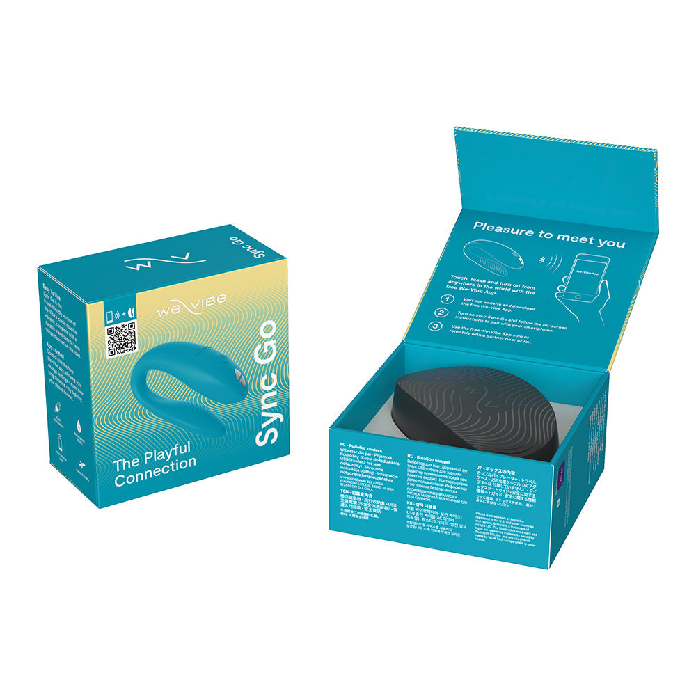 We-Vibe Sync Go App Control Rechargeable Silicone Couples Vibrator - Turquoise