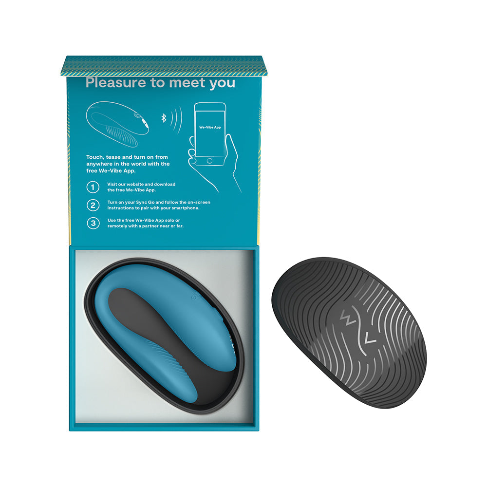 We-Vibe Sync Go App Control Rechargeable Silicone Couples Vibrator - Turquoise