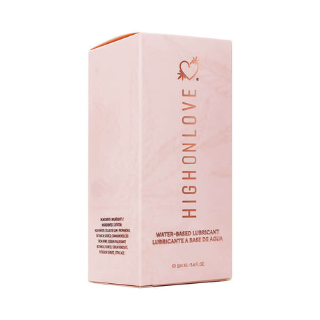 HighOnLove Water-Based Lubricant 3.4 Oz packaging showcasing premium quality and smooth texture.