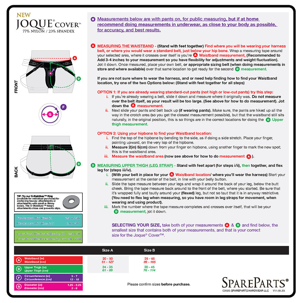 SpareParts Joque Cover Underwear Harness Black (Double Strap) Size A Nylon