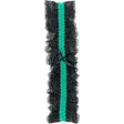 Popsi Lingerie Lace Garter Black Green OS featuring intricate lace and a vibrant green elastic band.