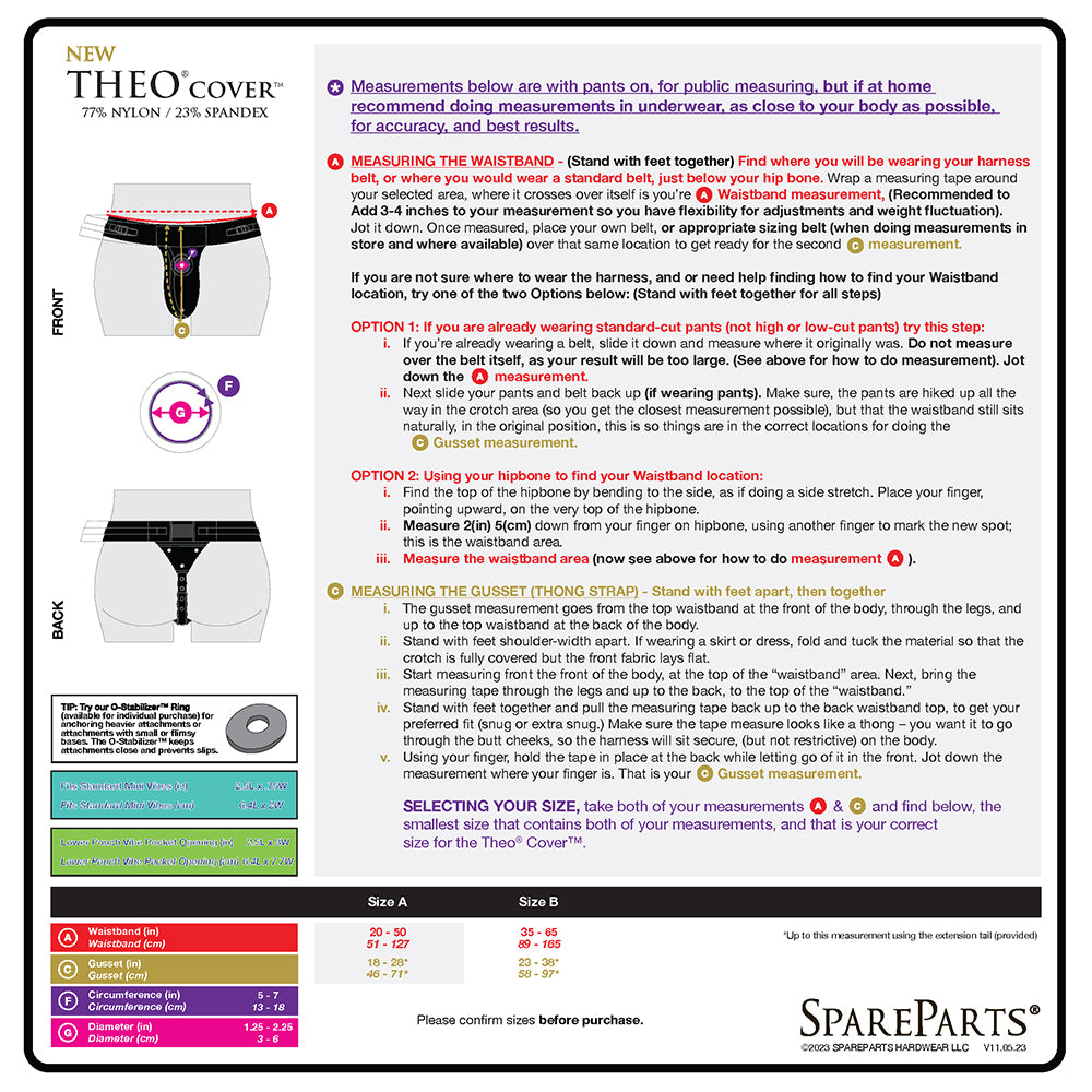 SpareParts Theo Cover Underwear Harness Black (Single Strap) Size A Nylon