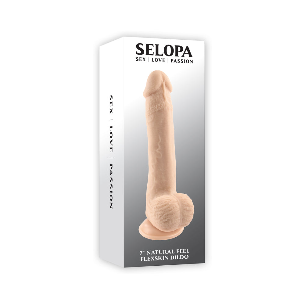 Selopa Natural Feel Flexskin Bendable Dildo with Moving Material 7 inches Light