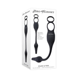 Zero Tolerance Plug & Tug Rechargeable Vibrating C-Ring Combo Silicone Black