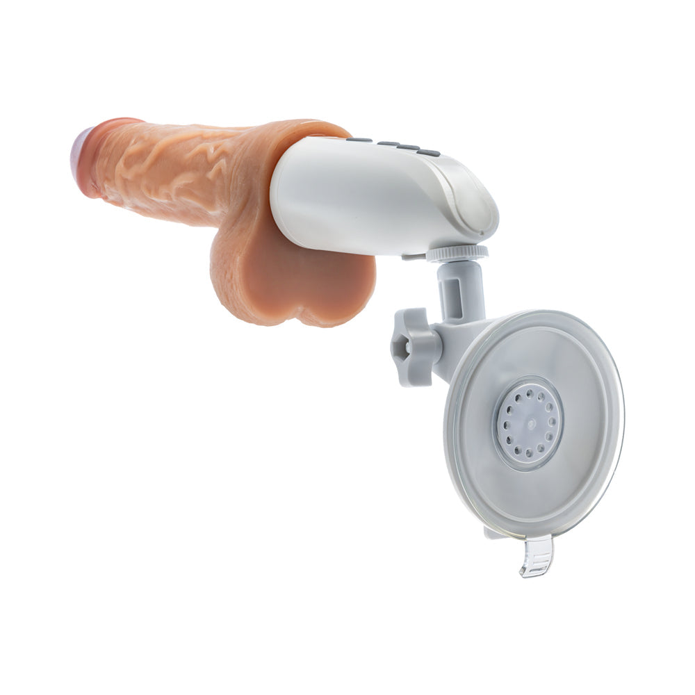 Dr. Skin Silicone Dr. Hammer Thrusting Dildo with Handle 7 inches Beige