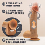 Dr. Skin Silicone Dr. Phillips Thrusting Dildo 8.5 inches Tan