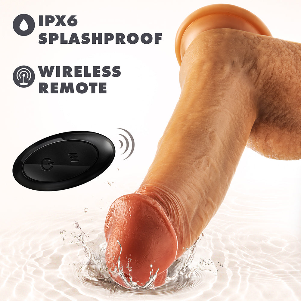 Dr. Skin Silicone Dr. Phillips Thrusting Dildo 8.5 inches Tan