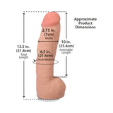 The Realistic Cock Hung 12 inches ULTRASKYN Vac-U-Lock Dildo Vanilla